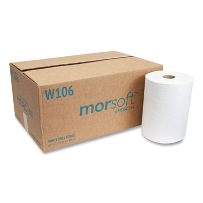 10 Inch Roll Towels, 1-Ply, 10" X 800 Ft, White, 6 Rolls/car