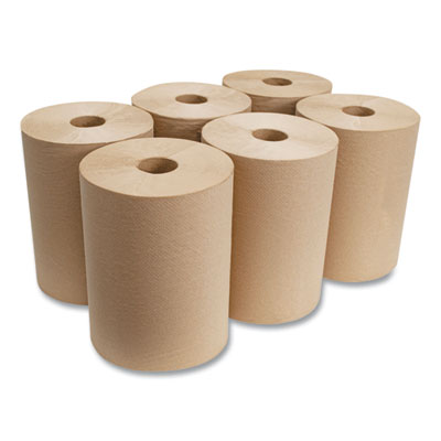 10 Inch Roll Towels, 1-Ply, 10" X 800 Ft, Kraft, 6 Rolls/car