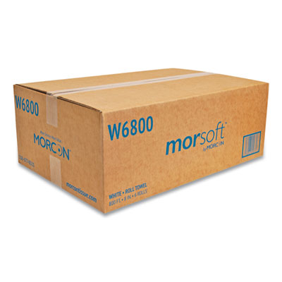 Morsoft Universal Roll Towels, 1-Ply, 8" x 800 ft, White, 6