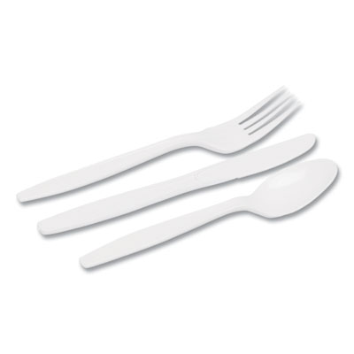 Combo Pack, Tray with White Plastic Utensils, Heavyweight, F
