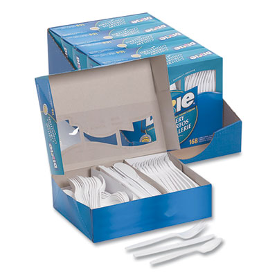 Combo Pack, Tray with White Plastic Utensils, Heavyweight, F
