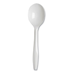Plastic Cutlery, Mediumweight Soup Spoon, White, 1,000/Carto