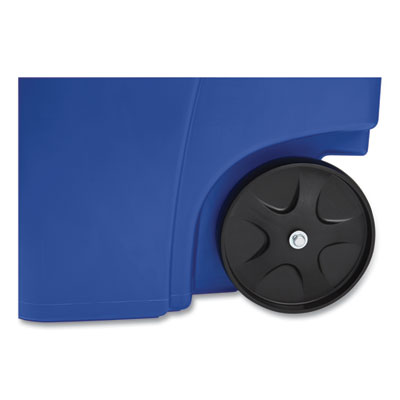 Square Brute Recycling Rollout Container, 50 gal, Plastic, B