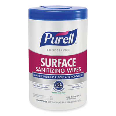 Foodservice Surface Sanitizing Wipes, 1-Ply, 10 x 7, Fragran