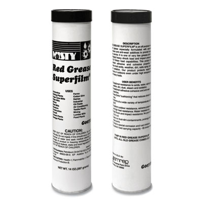 NLGI #2 Red Grease, 14 oz Tube, 48/Carton