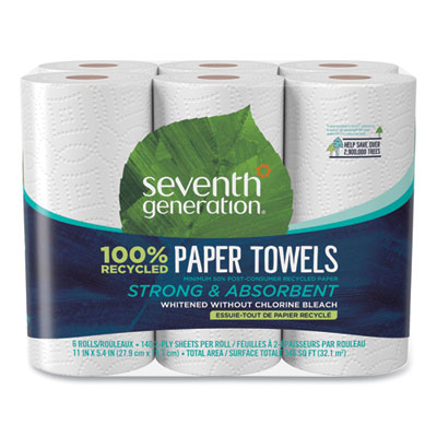 100% Recycled Paper Kitchen Towel Rolls, 2-Ply, 11 x 5.4, 14