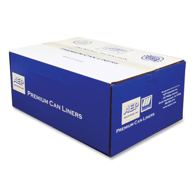 Can Liners, 60 gal, 1.55 mil, 39" x 56", Gray, 10 Bags/Roll,