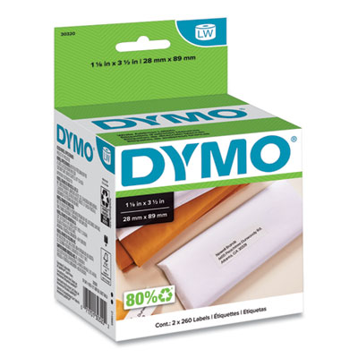 LabelWriter Address Labels, 1.12 x 3.5, White, 260 Labels/Ro
