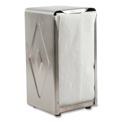 Tabletop Napkin Dispenser, Tall Fold, 3.75 x 4 x 7.5, Chrome