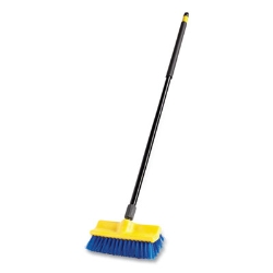 Bi-Level Deck Scrub Brush, Blue Polypropylene Bristles, 10"