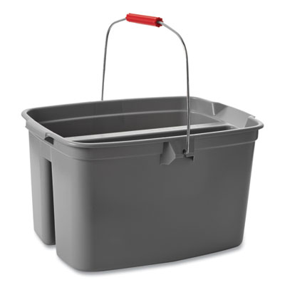 Double Utility Pail, 19 qt, Plastic, Gray