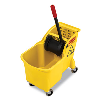 Tandem 31-Quart Bucket/Wringer Combo, Reverse, 31 qt, Yellow