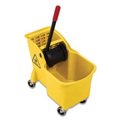 Tandem 31-Quart Bucket/Wringer Combo, Reverse, 31 qt, Yellow