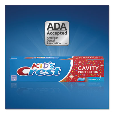 Kids' Sparkle Toothpaste, Bubblegum Flavor, 0.85 oz Tube, 72