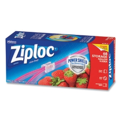 Slider Storage Bags, Gallon, 9.5" x 2.63" x 10.56", Clear, 9