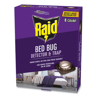 Bed Bug Detector and Trap, 0.19 lb Trap, 8 Traps/Box, 6/Cart