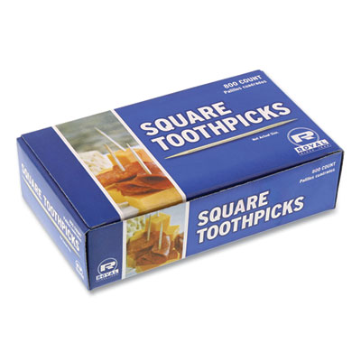 Square Wood Toothpicks, 2.75", Natural, 800/box, 24 Boxes/ca