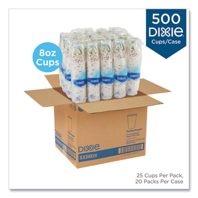 Perfectouch Paper Hot Cups, 8 Oz, Coffee Haze Design, 25/sle