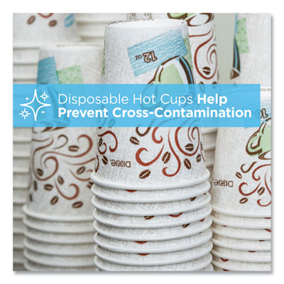 Perfectouch Paper Hot Cups, 16 Oz, Coffee Haze Design, 50/sl