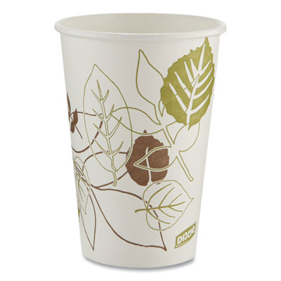 Pathways Paper Hot Cups, 16 oz, White/Brown, 50/Sleeve, 20 S