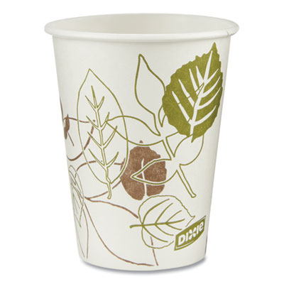 Pathways Paper Hot Cups, 8 oz, White/Brown, 50/Sleeve, 20 Sl