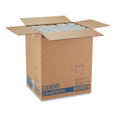 Pathways Paper Hot Cups, 16 oz, White/Brown, 50/Sleeve, 20 S