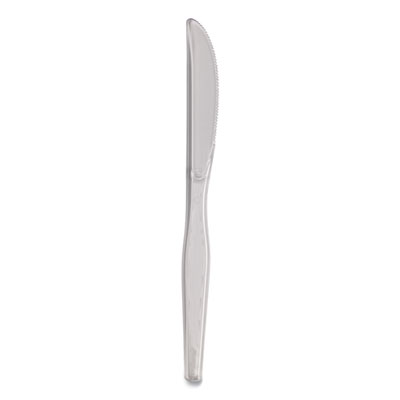Heavyweight Polystyrene Cutlery, Knife, Plastic, Clear, 1,00