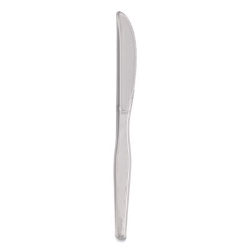 Heavyweight Polystyrene Cutlery, Knife, Plastic, Clear, 1,00