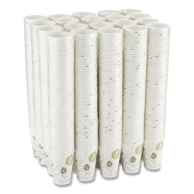 Pathways Paper Hot Cups, 16 oz, White/Brown, 50/Sleeve, 20 S