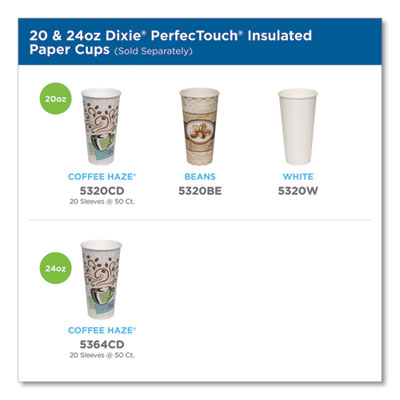 Perfectouch Paper Hot Cups, 20 Oz, Coffee Haze Design, 25/sl