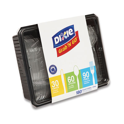Combo Pack, Tray with Clear Plastic Utensils, Heavyweight, (