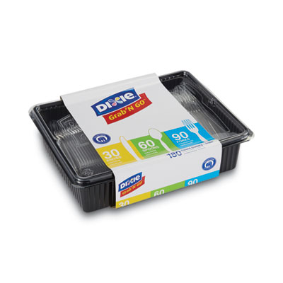 Combo Pack, Tray with Clear Plastic Utensils, Heavyweight, (