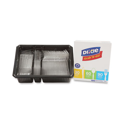 Combo Pack, Tray with Clear Plastic Utensils, Heavyweight, (