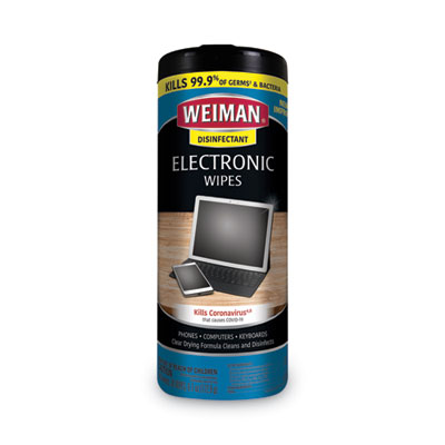 E-tronic Wipes, 1-Ply, 7 x 8, White, 30/Canister, 4 Canister