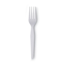 Plastic Cutlery, Heavyweight Fork, White, 100/Box, 10 Boxes/