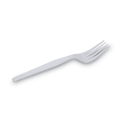 Plastic Cutlery, Heavyweight Fork, White, 100/Box, 10 Boxes/