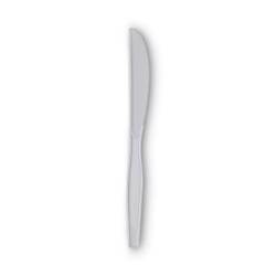 Plastic Cutlery, Heavy Mediumweight Knife, White, 1,000/Cart