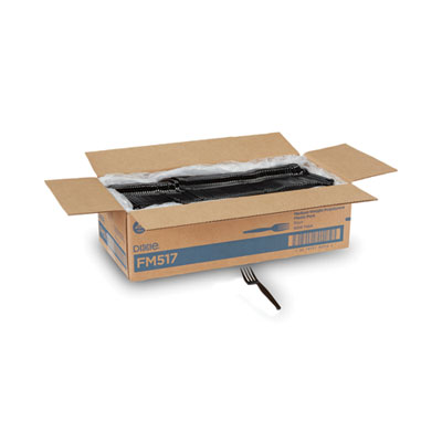 Plastic Cutlery, Heavy Mediumweight Forks, Black, 1,000/cart