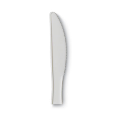 Plastic Cutlery, Mediumweight Knife, White, 1,000/Carton