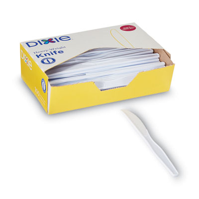 Plastic Cutlery, Heavyweight Knife, White, 1,000/Carton