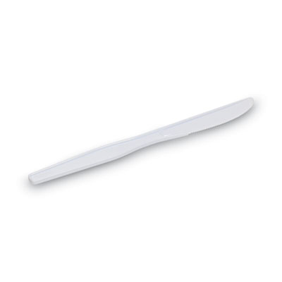Plastic Cutlery, Heavyweight Knife, 7.5", White, 1,000/Carto