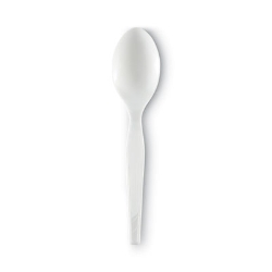 Plastic Cutlery, Heavy Mediumweight Spoon, White, 1,000/Cart