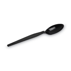 Individually Wrapped Heavyweight Spoon, Plastic, Black, 1,00