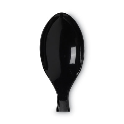 Plastic Cutlery, Heavy Mediumweight Spoon, Black, 1,000/Cart