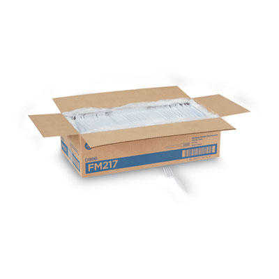 Plastic Cutlery, Heavy Mediumweight Fork, White, 1,000/Carto