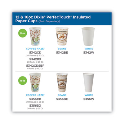 PerfecTouch Paper Hot Cups and  Lids Combo, 10 oz, Multicolo