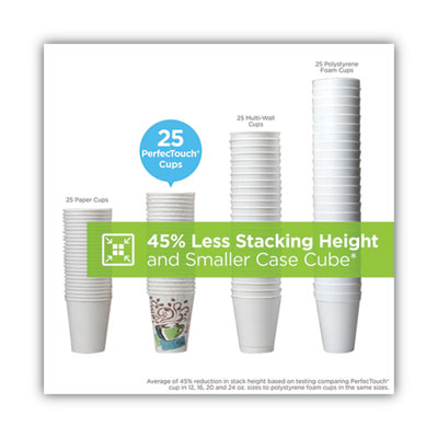 PerfecTouch Paper Hot Cups and Lids Combo, 10 oz, Coffee Haz