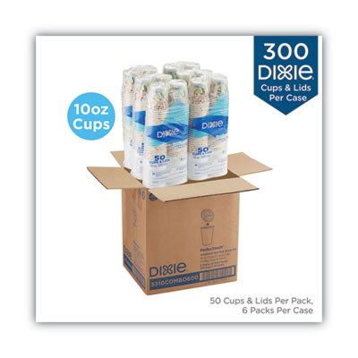 PerfecTouch Paper Hot Cups and Lids Combo, 10 oz, Coffee Haz