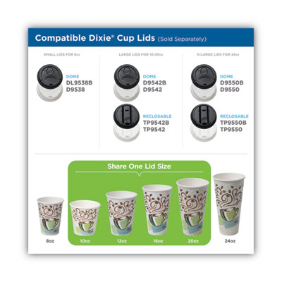 PerfecTouch Paper Hot Cups and  Lids Combo, 10 oz, Multicolo