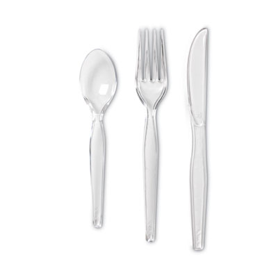Cutlery Keeper Tray with Clear Plastic Utensils, Heavyweight